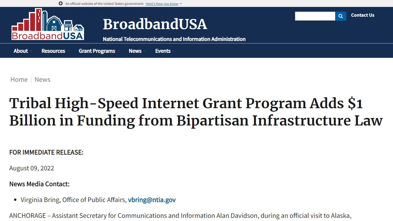 Tribal High-Speed Internet Grant Program Adds $1 Billion in Funding ...